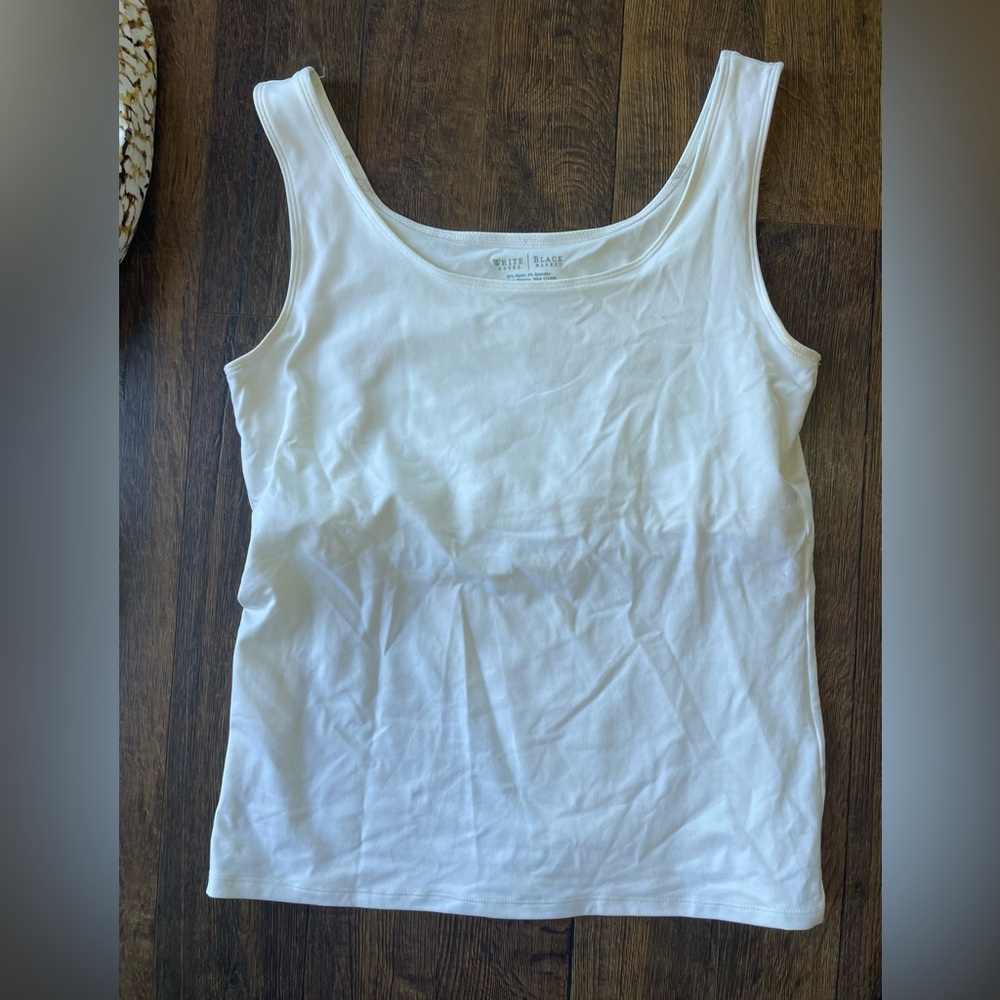 White House Black Market. 2 Shirts, Size M Lined Tank and Short Sleeved Shirt - Picture 2 of 6